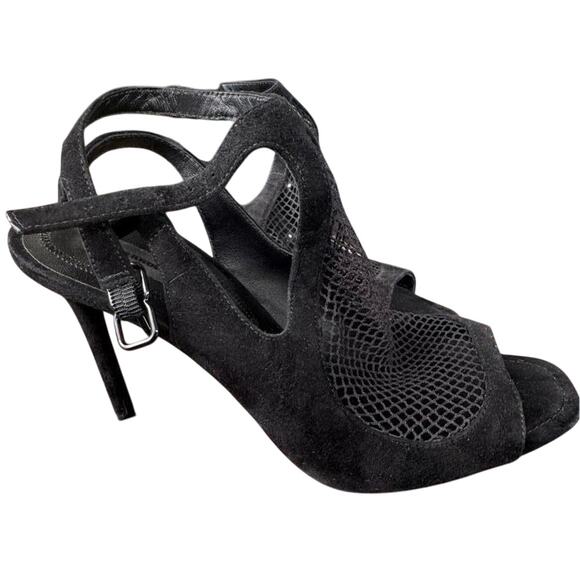 Alexander Wang black mesh & suede heels size 37 - Picture 1 of 6